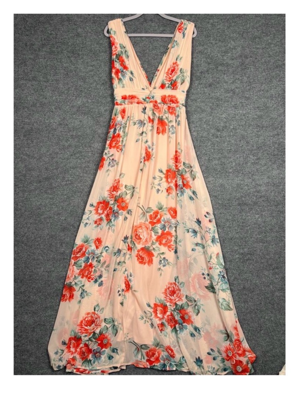 Lulu's Floral Maxi Dress - Pink and Green - Picture 4 of 15